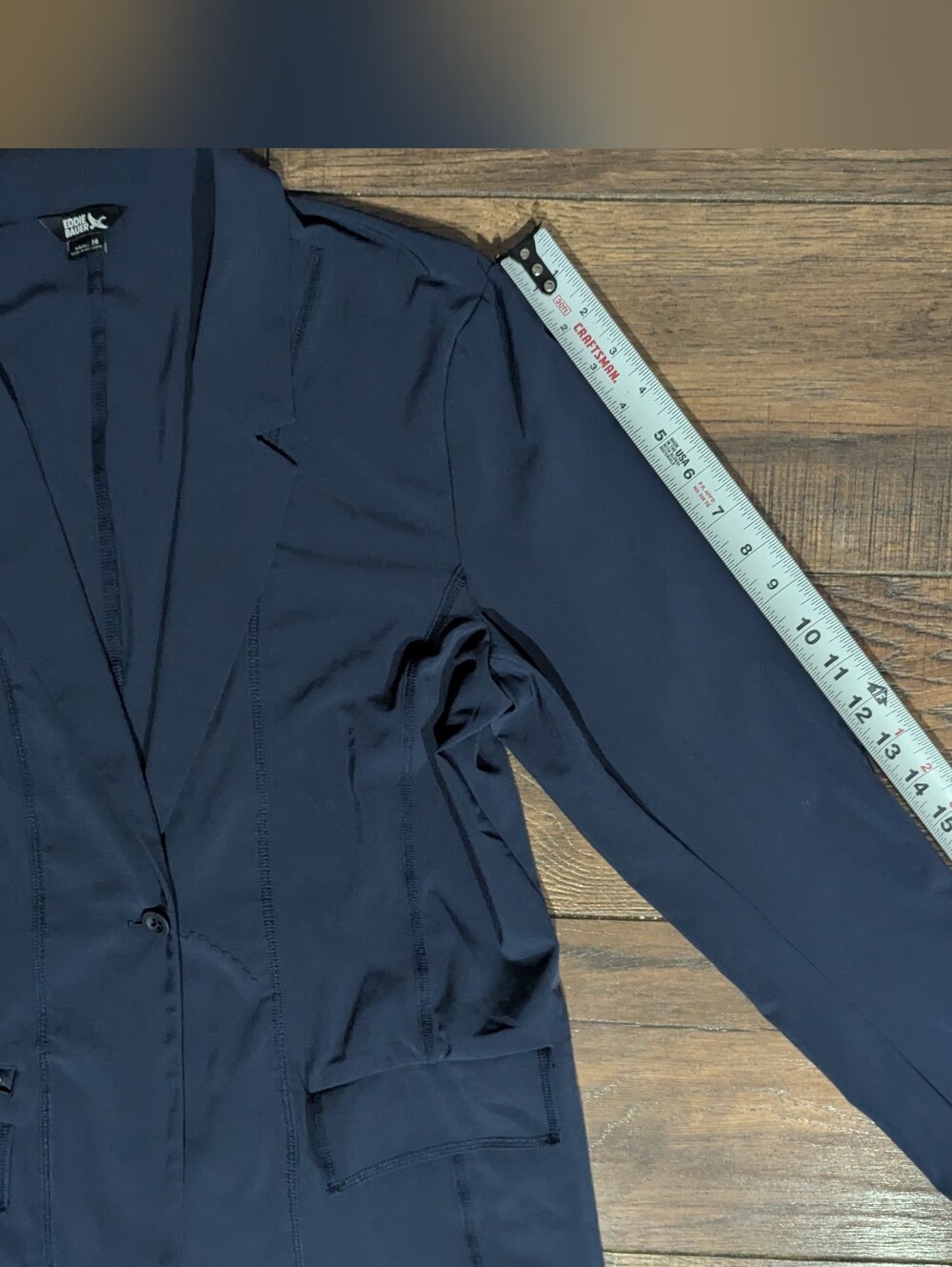 Eddie Bauer Women's Athleisure Blazer Jacket Unlined Stretch Size 14 Zip Pockets - Picture 9 of 16